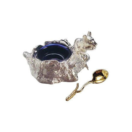 Condiment M/Pot & Spoon - Mouse (Partial Gilt)